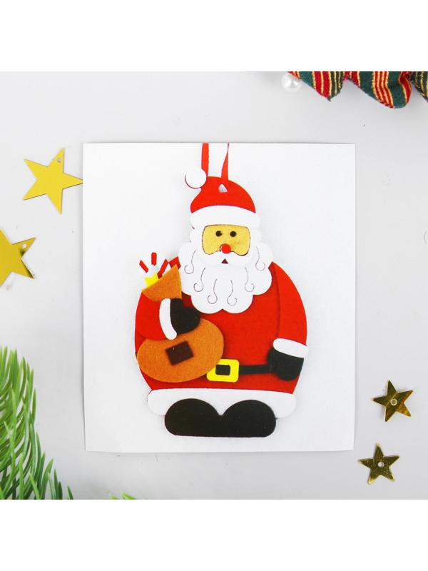 Набор для творчества - создай ёлочное украшение из фетра «Дедушка мороз»