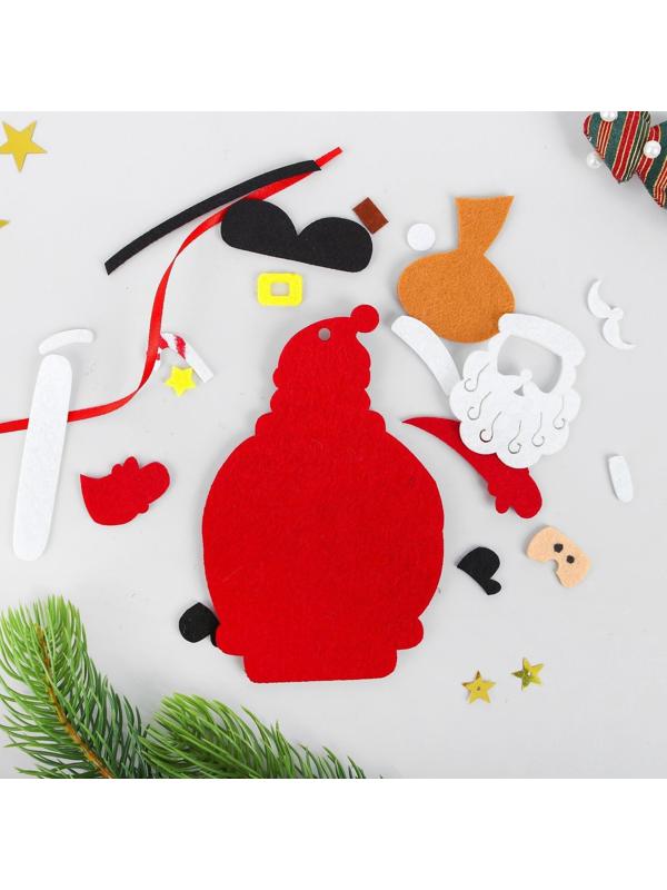 Набор для творчества - создай ёлочное украшение из фетра «Дедушка мороз»