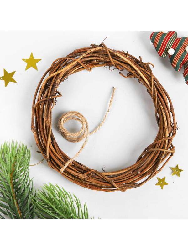 Набор для творчества - создай новогоднее украшение «Венок - Дед мороз с мешком подарков»