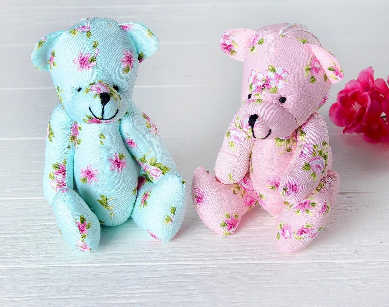 Мягкая игрушка-подвеска «Мишка в цветочек», цвета МИКС