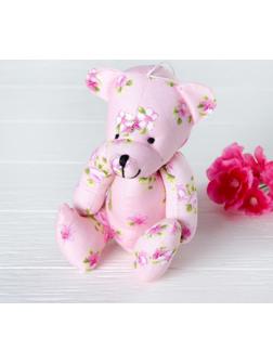 Мягкая игрушка-подвеска «Мишка в цветочек», цвета МИКС