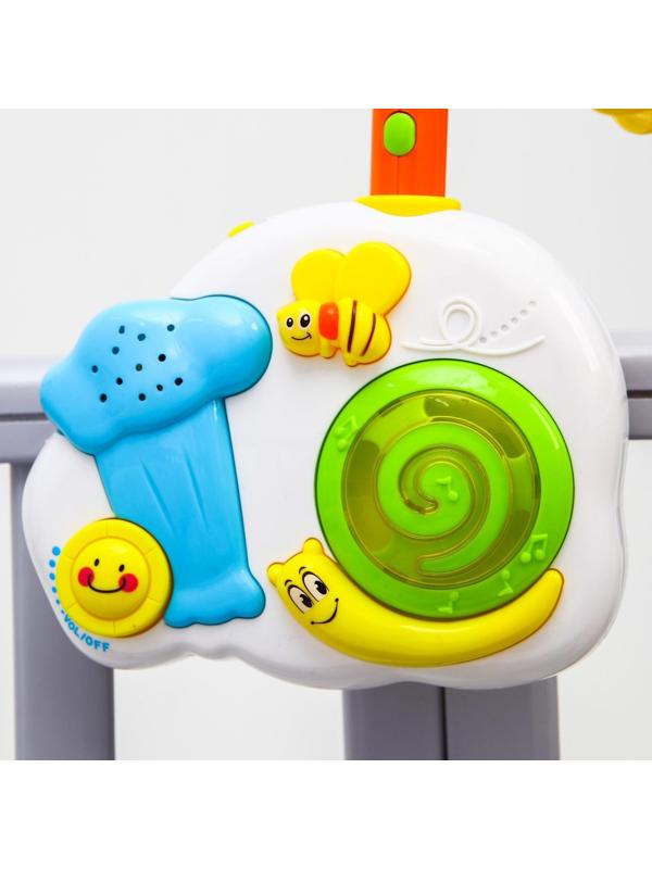 Мобиль музыкальный «Зверята» с ночником, работает от батареек