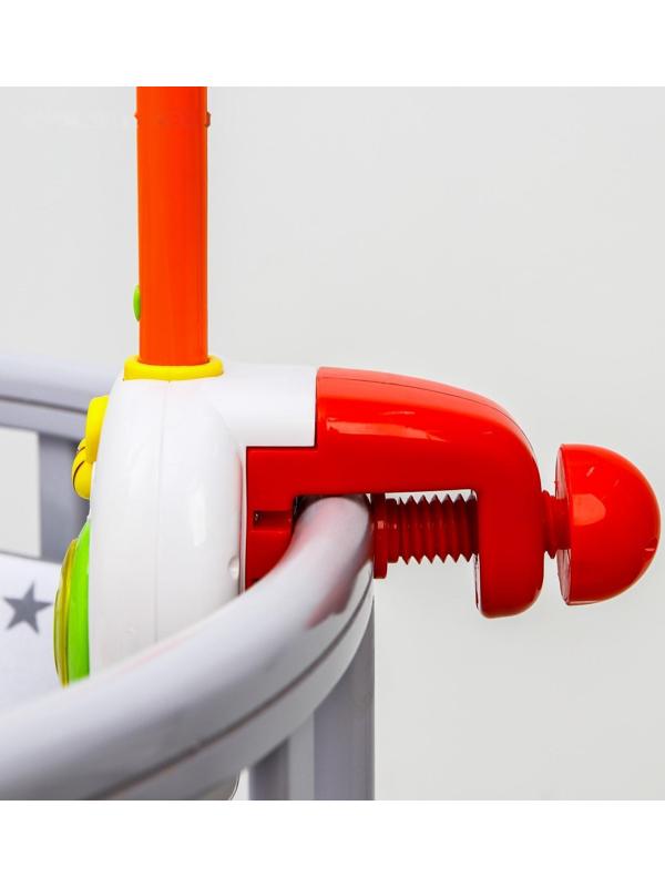 Мобиль музыкальный «Зверята» с ночником, работает от батареек