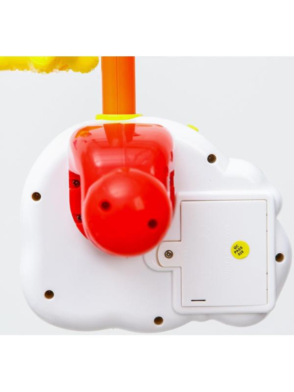 Мобиль музыкальный «Зверята» с ночником, работает от батареек