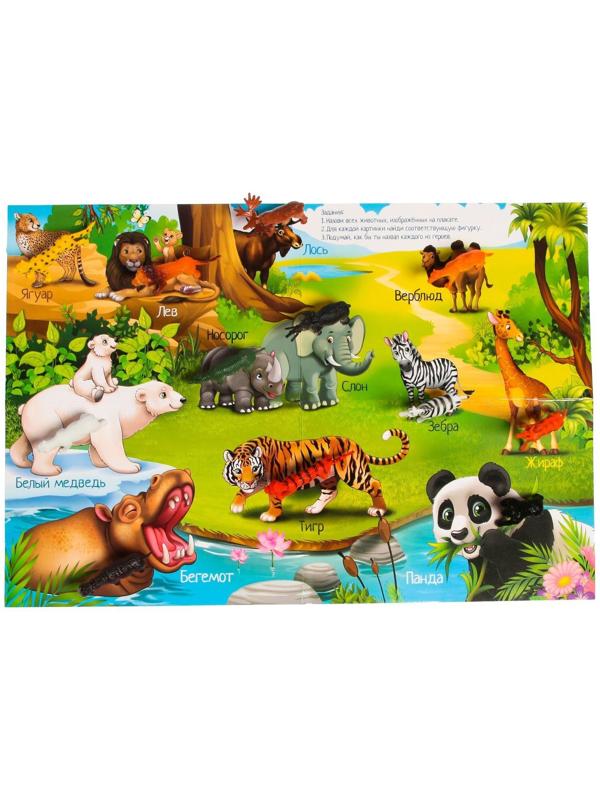 Обучающий набор «Животные со всего света»: животные и плакат, по методике Монтессори