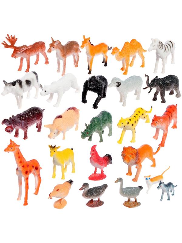 Обучающий набор «Весёлые животные»: животные и плакат, по методике Монтессори