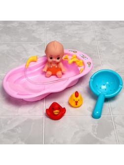 Набор резиновых игрушек для игры в ванной «Пупс. Купание»