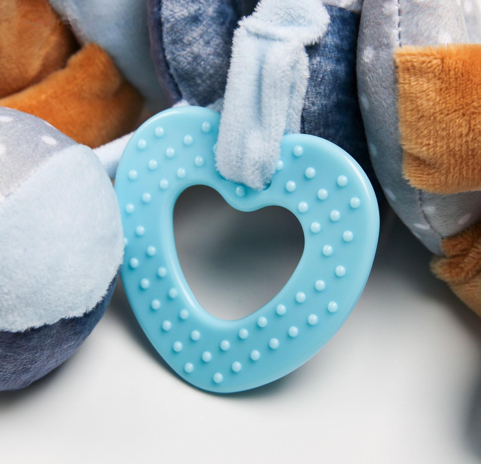 Растяжка - спираль мягкая с погремушкой «Зайчик Пуша», 24 - 45 см