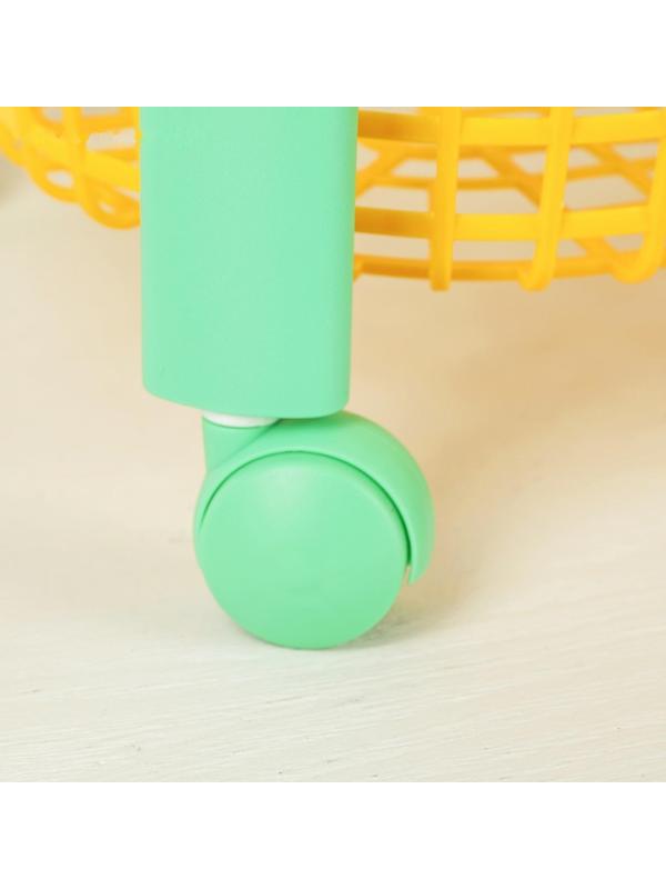 Этажерка для игрушек на колёсах 3-х секционная «Конфетти», цвет жёлтый