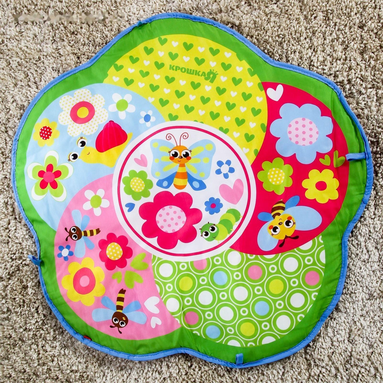 Развивающий коврик «Мягкие малыши», 4 мягкие игрушки, d80см, виды МИКС