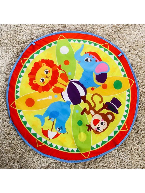 Развивающий коврик «Мягкие малыши», 4 мягкие игрушки, d80см, виды МИКС