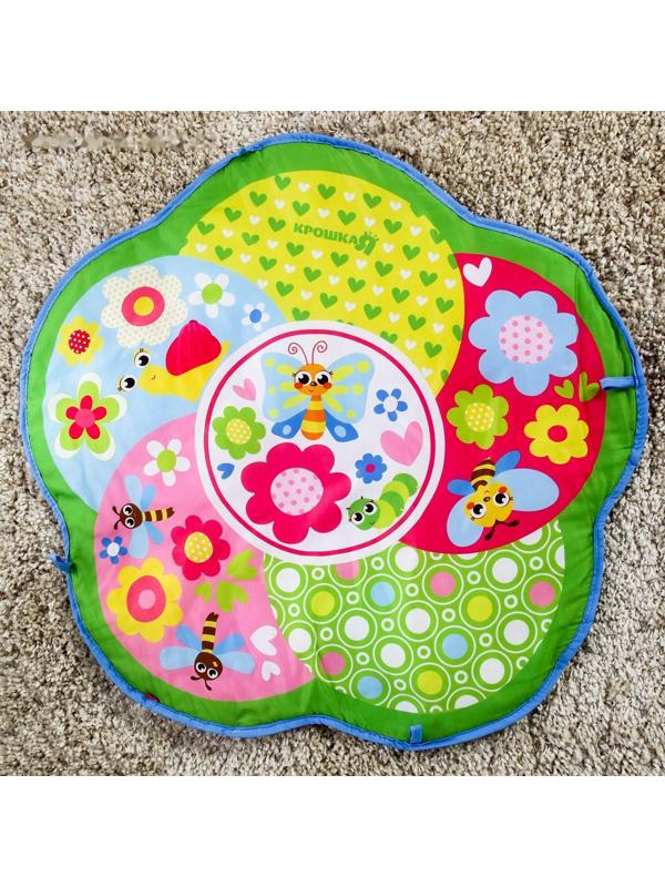 Развивающий коврик «Мягкие малыши», 4 мягкие игрушки, d80см, виды МИКС