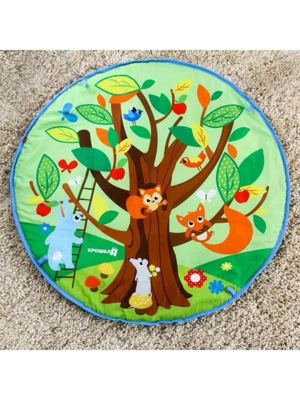 Развивающий коврик «Мягкие малыши», 4 мягкие игрушки, d80см, виды МИКС