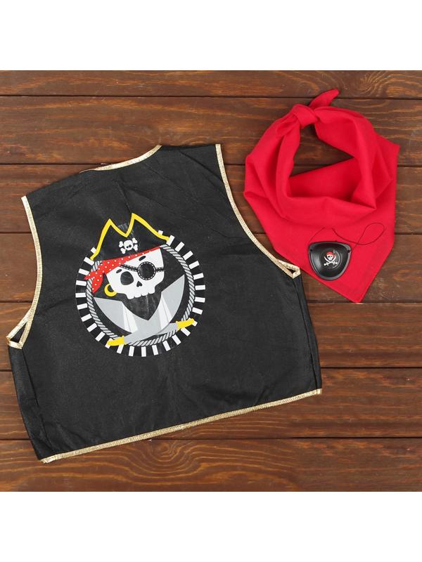 Карнавальный костюм «Гроза морей», жилетка, наглазник, бандана 40х35 см