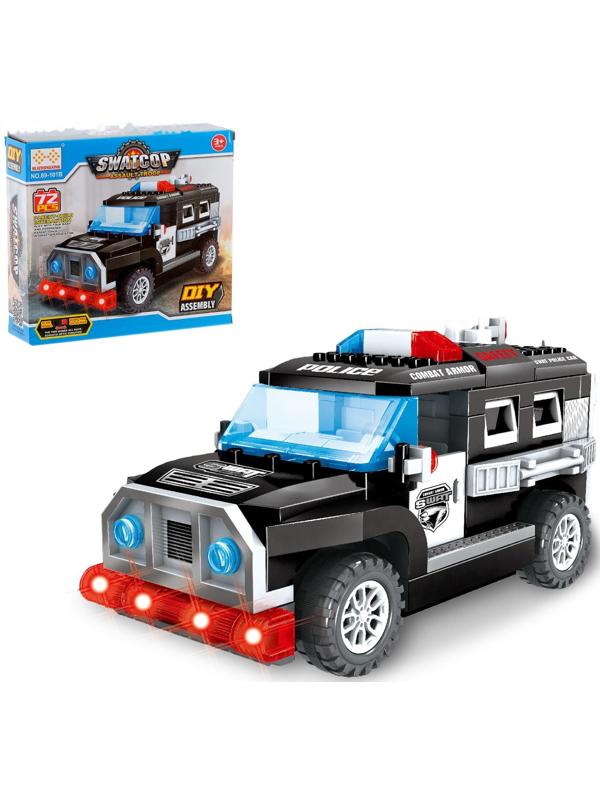 Конструктор блочный «Спецназ», световые и звуковые эффекты, ездит, 72 детали