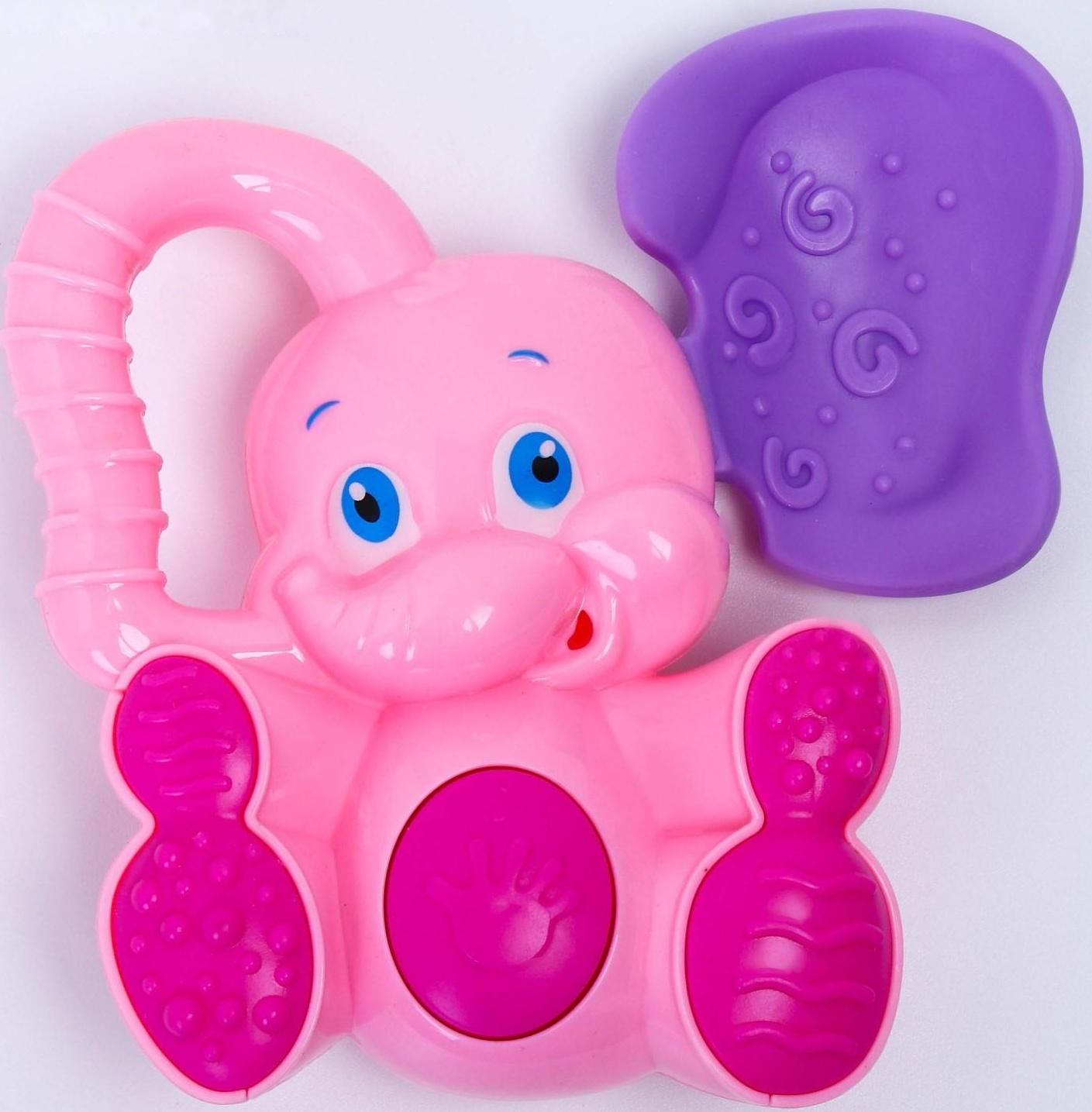 Погремушка с прорезывателем «Слоник», цвета МИКС