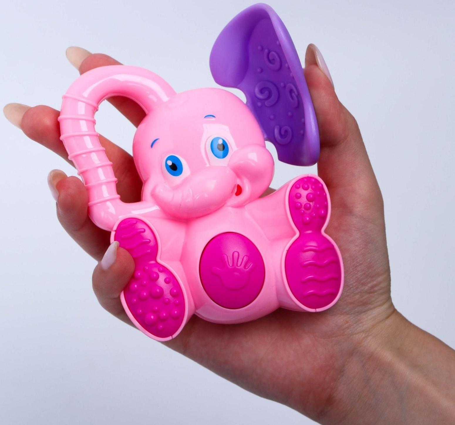 Погремушка с прорезывателем «Слоник», цвета МИКС