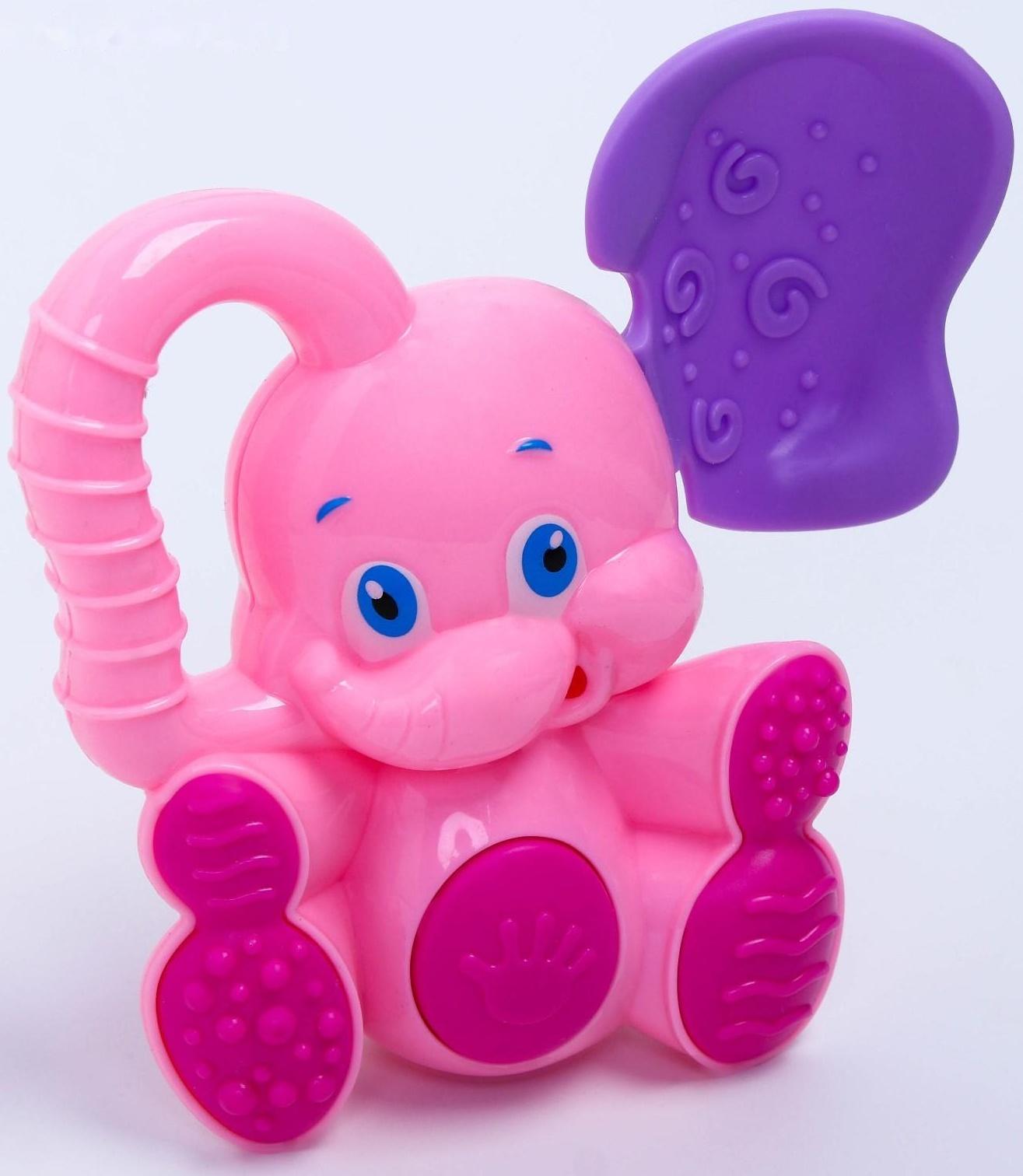 Погремушка с прорезывателем «Слоник», цвета МИКС