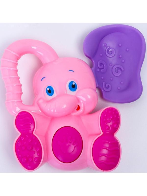 Погремушка с прорезывателем «Слоник», цвета МИКС