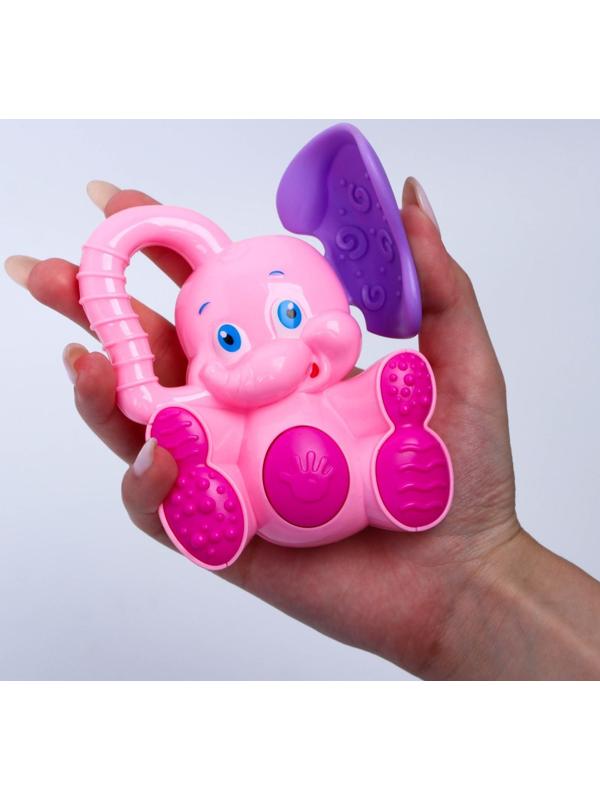 Погремушка с прорезывателем «Слоник», цвета МИКС