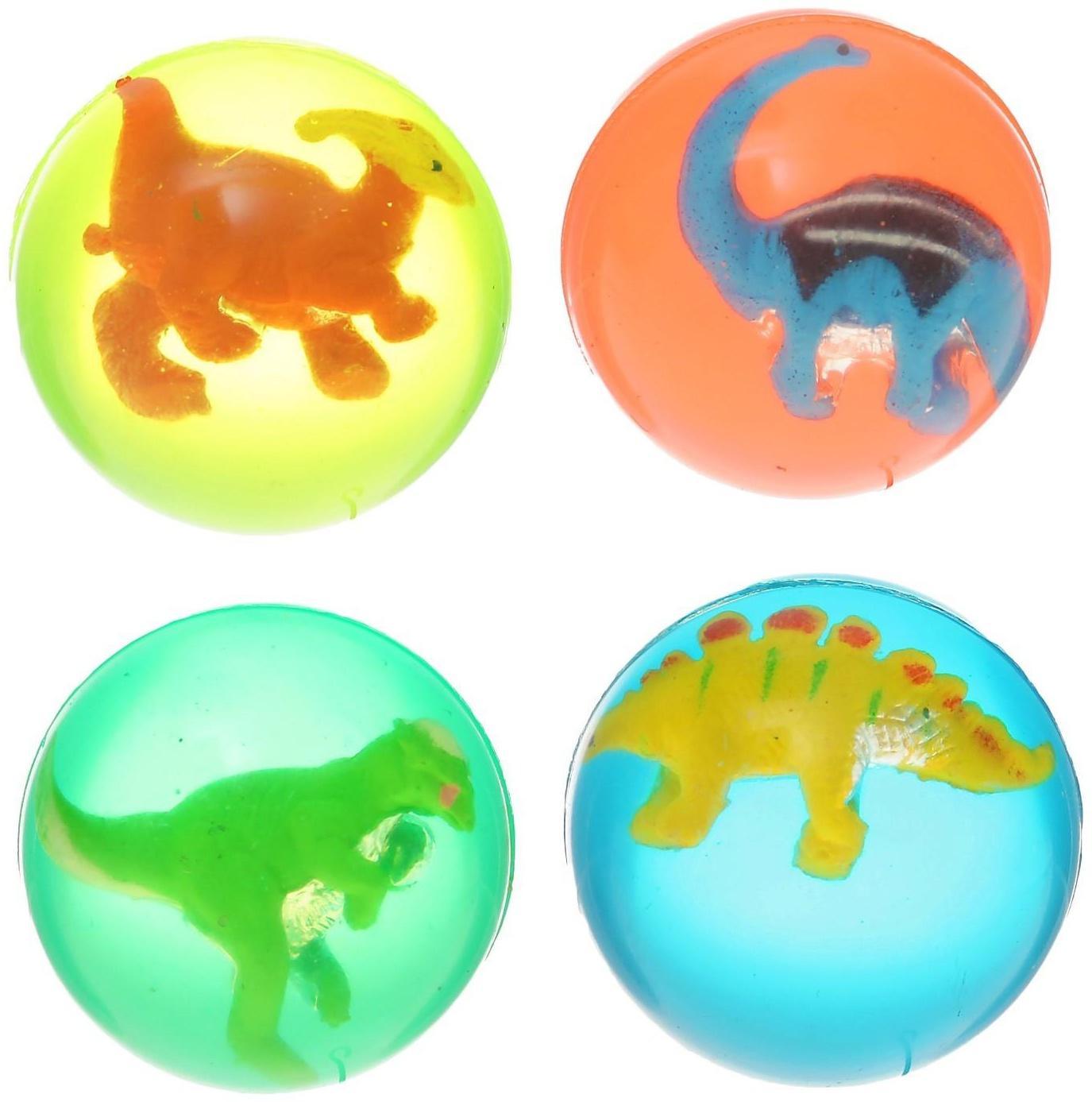 Мяч каучуковый «Динозавр», диаметр 4,5 см, цвета МИКС