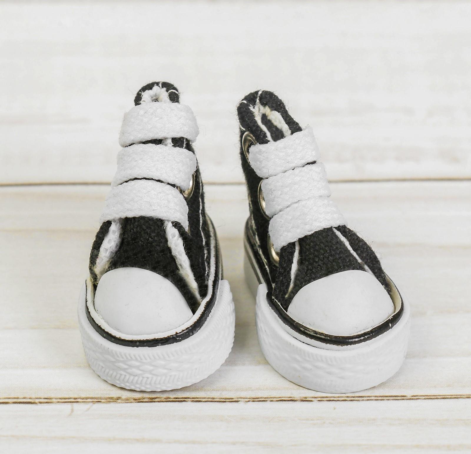 Кеды для кукол, длина подошвы 3,8 см, цвет чёрный