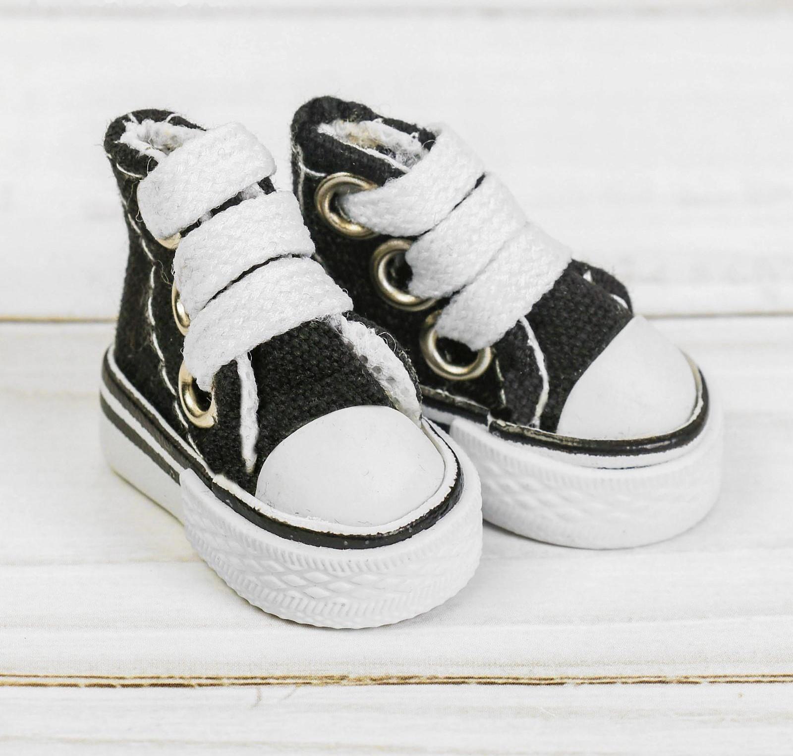 Кеды для кукол, длина подошвы 3,8 см, цвет чёрный