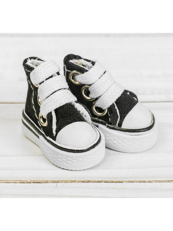 Кеды для кукол, длина подошвы 3,8 см, цвет чёрный