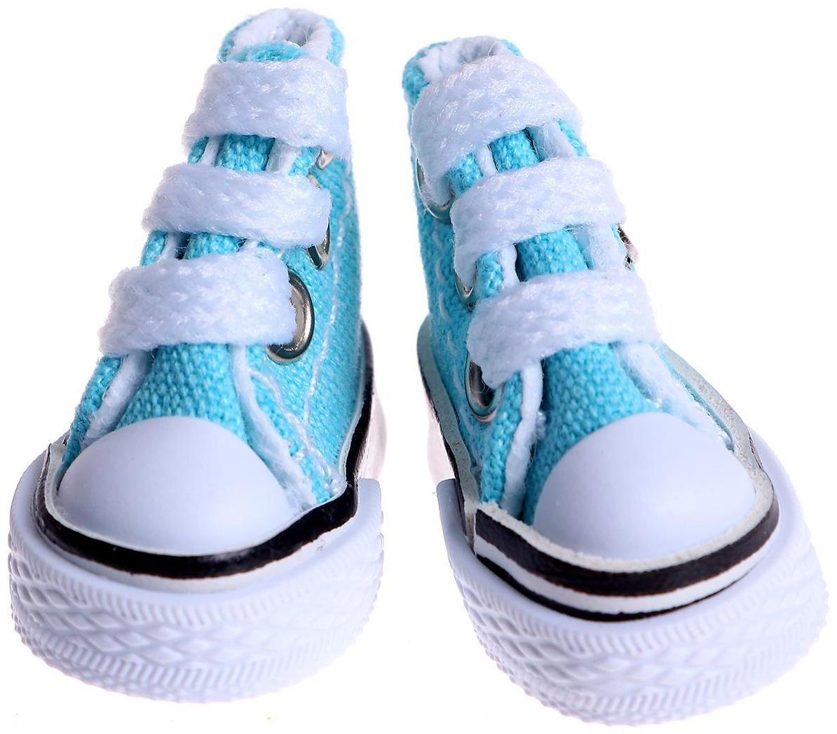 Кеды для кукол, длина подошвы 3,8 см, цвет голубой