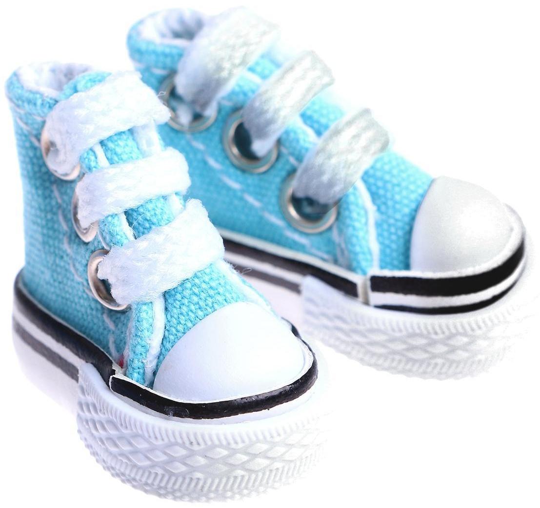 Кеды для кукол, длина подошвы 3,8 см, цвет голубой