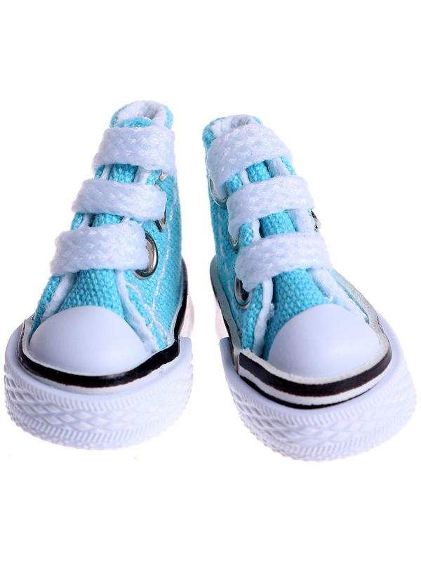 Кеды для кукол, длина подошвы 3,8 см, цвет голубой