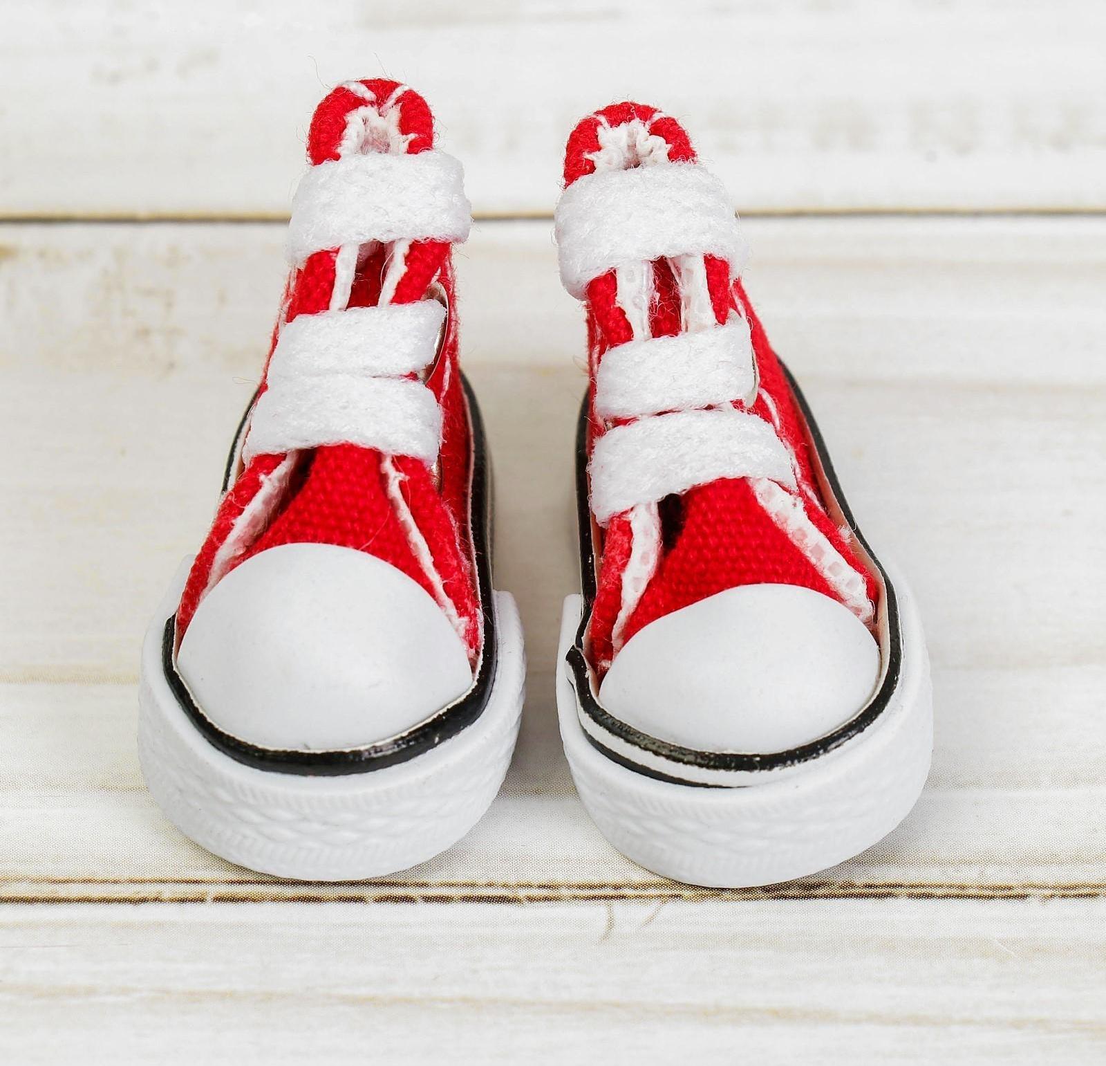 Кеды для кукол, длина подошвы 3,8 см, цвет красный