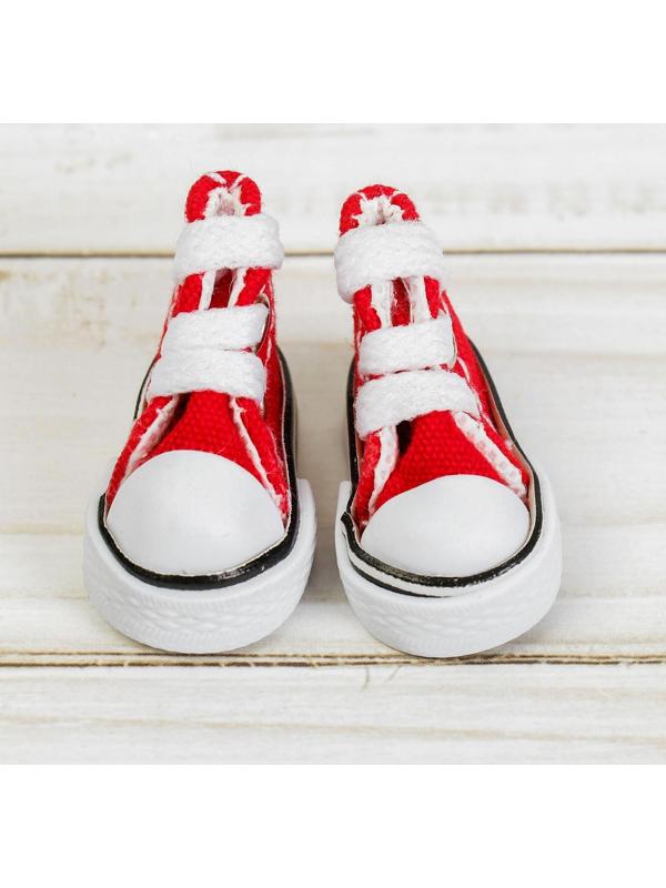 Кеды для кукол, длина подошвы 3,8 см, цвет красный