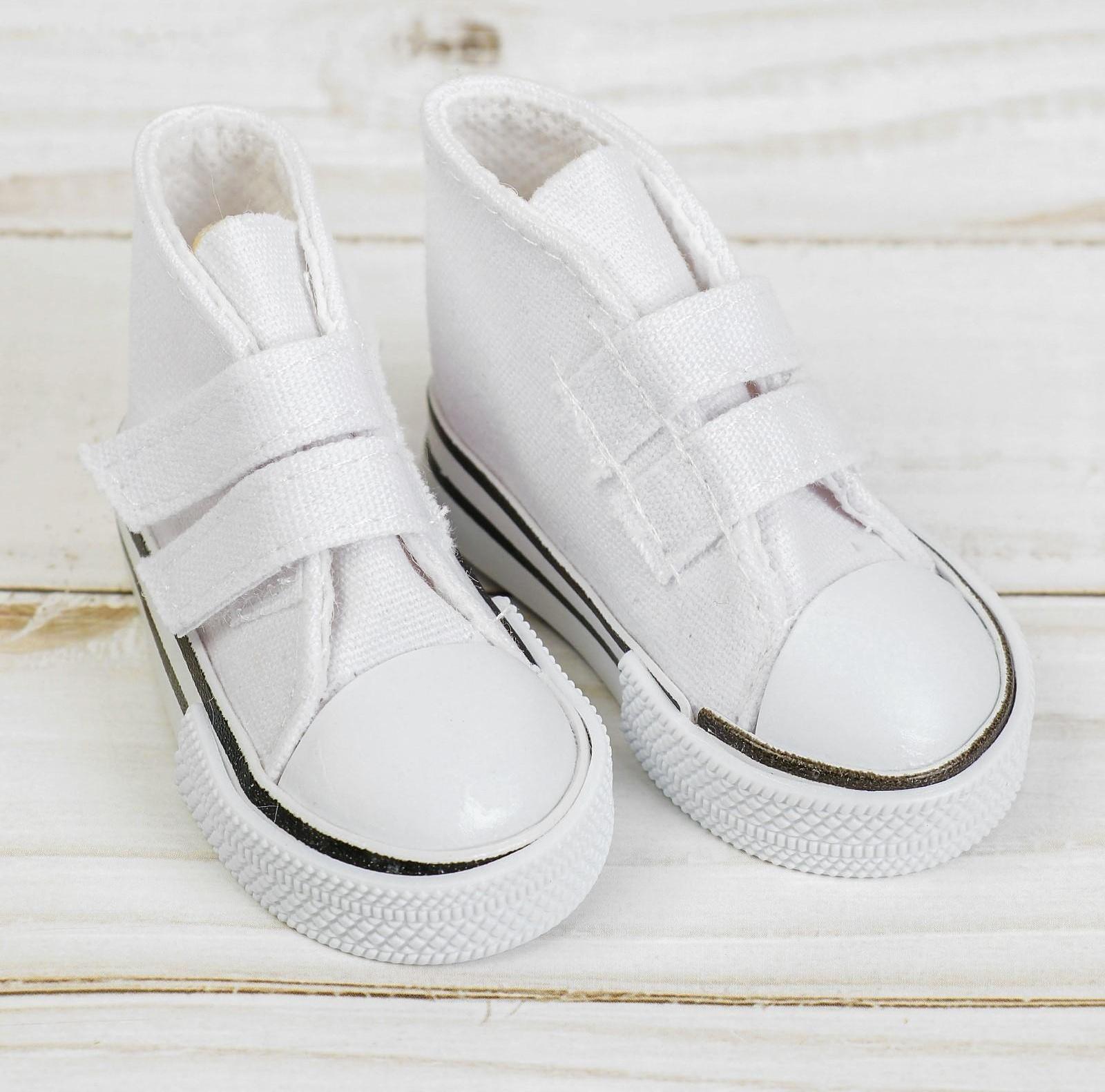 Кеды для кукол на липучках, длина подошвы 7 см, цвет белый