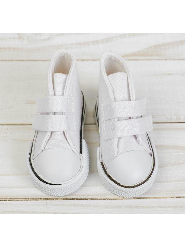 Кеды для кукол на липучках, длина подошвы 7 см, цвет белый