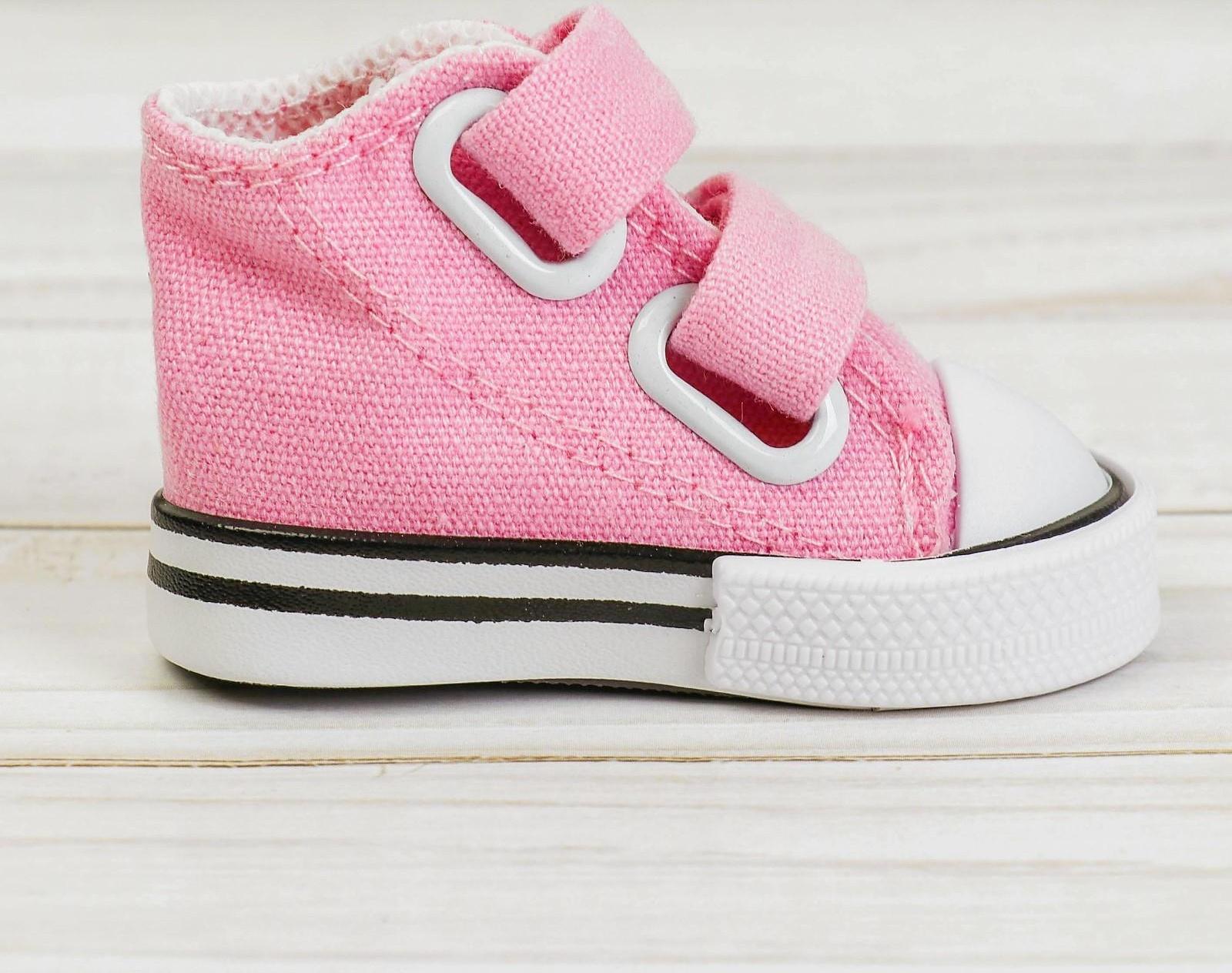 Кеды для кукол на липучках, длина подошвы 7 см, цвет розовый