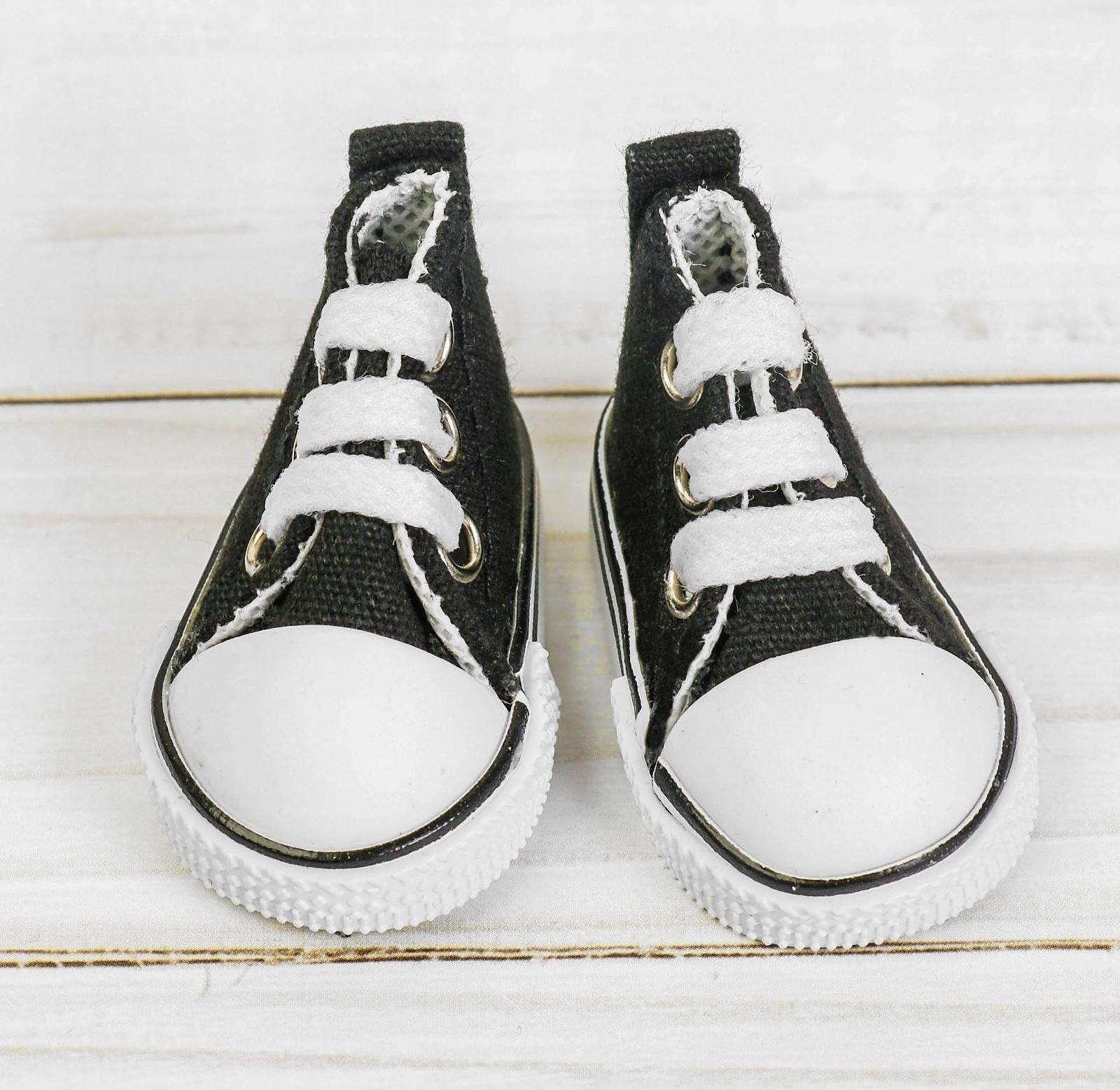 Кеды для кукол, длина подошвы 5 см, цвет чёрный