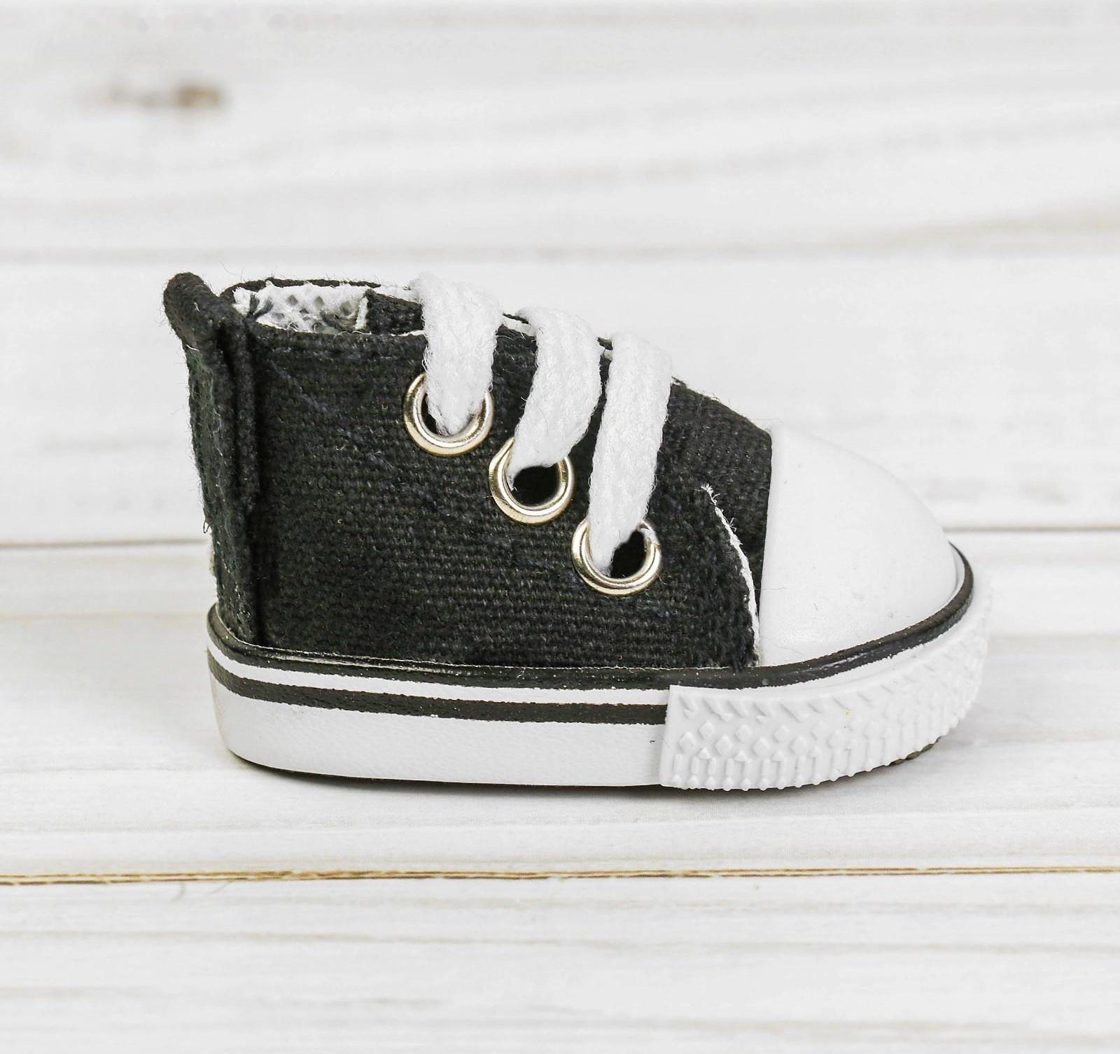 Кеды для кукол, длина подошвы 5 см, цвет чёрный