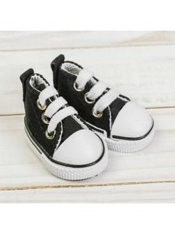 Кеды для кукол, длина подошвы 5 см, цвет чёрный