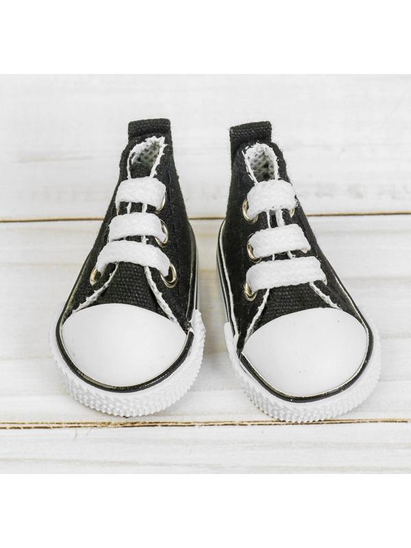 Кеды для кукол, длина подошвы 5 см, цвет чёрный