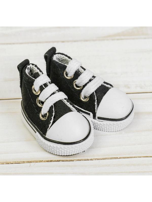 Кеды для кукол, длина подошвы 5 см, цвет чёрный