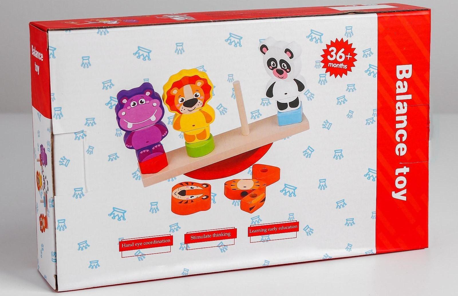 Логическая пирамидка-балансир «Зверята»