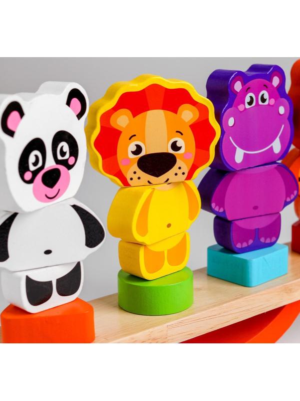 Логическая пирамидка-балансир «Зверята»