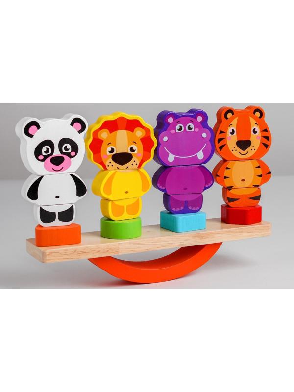 Логическая пирамидка-балансир «Зверята»