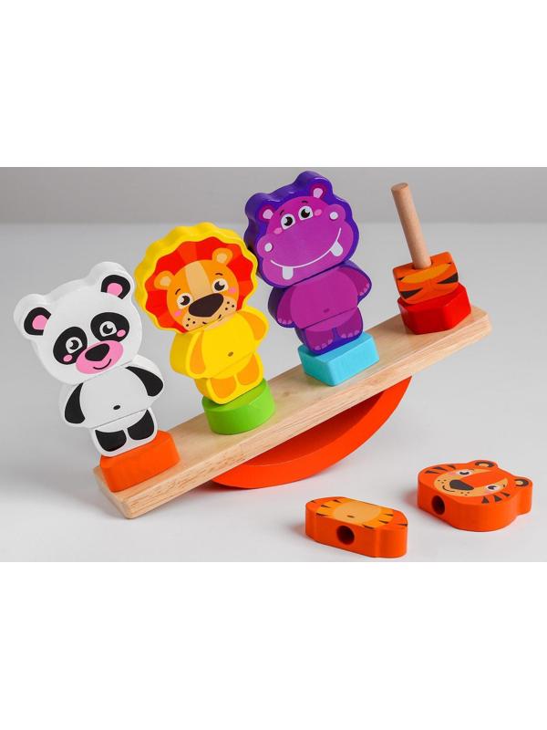 Логическая пирамидка-балансир «Зверята»