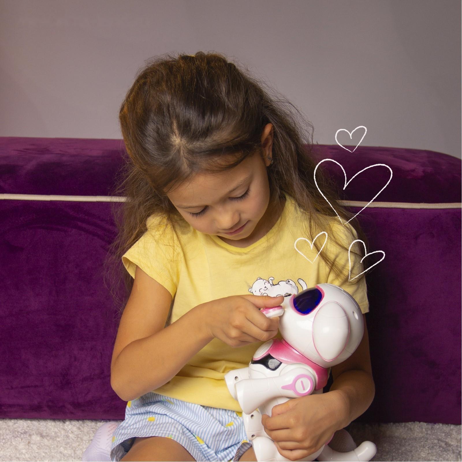 Робот-собака Iq Bot «Чаппи», русское озвучивание, световые и звуковые эффекты / Розовый