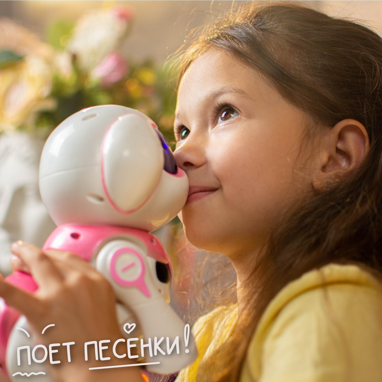 Робот-собака Iq Bot «Чаппи», русское озвучивание, световые и звуковые эффекты / Розовый