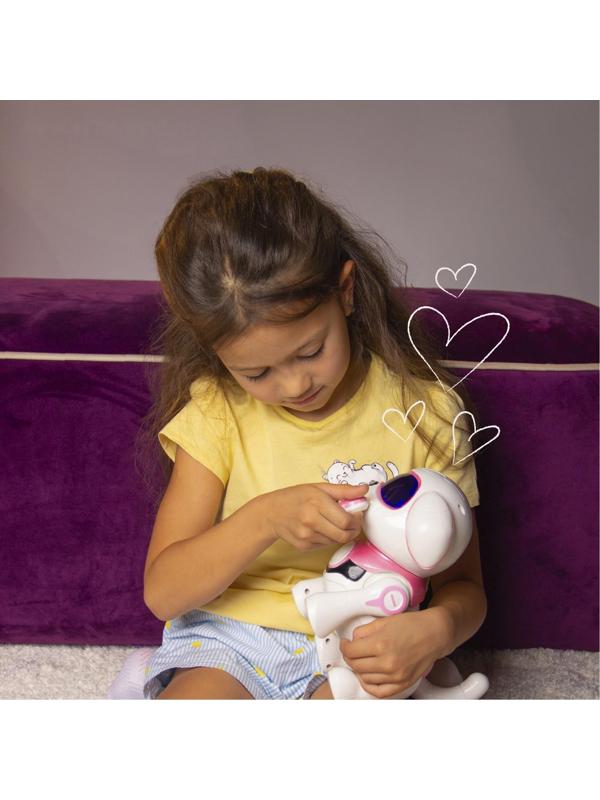 Робот-собака Iq Bot «Чаппи», русское озвучивание, световые и звуковые эффекты / Розовый