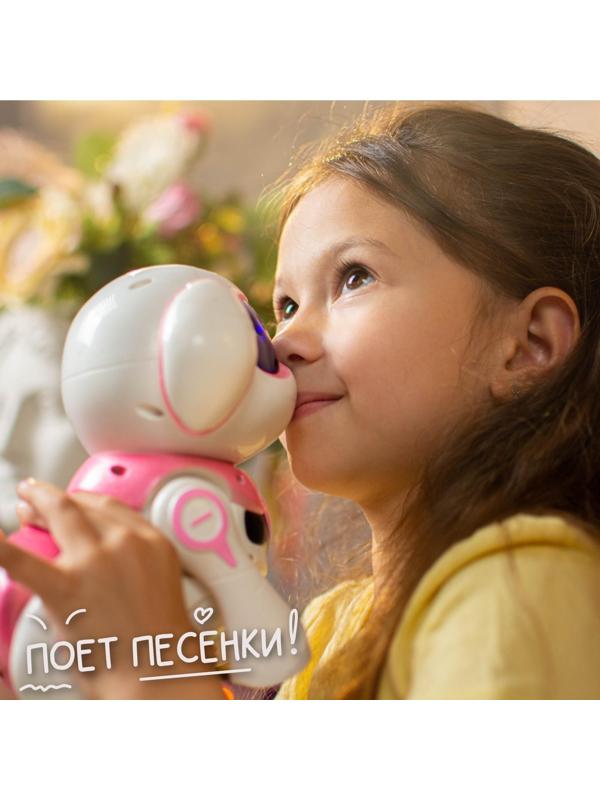 Робот-собака Iq Bot «Чаппи», русское озвучивание, световые и звуковые эффекты / Розовый