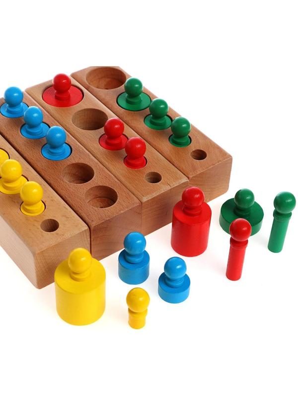 Развивающий набор цилиндров «Больше-меньше», цветные MSN17065